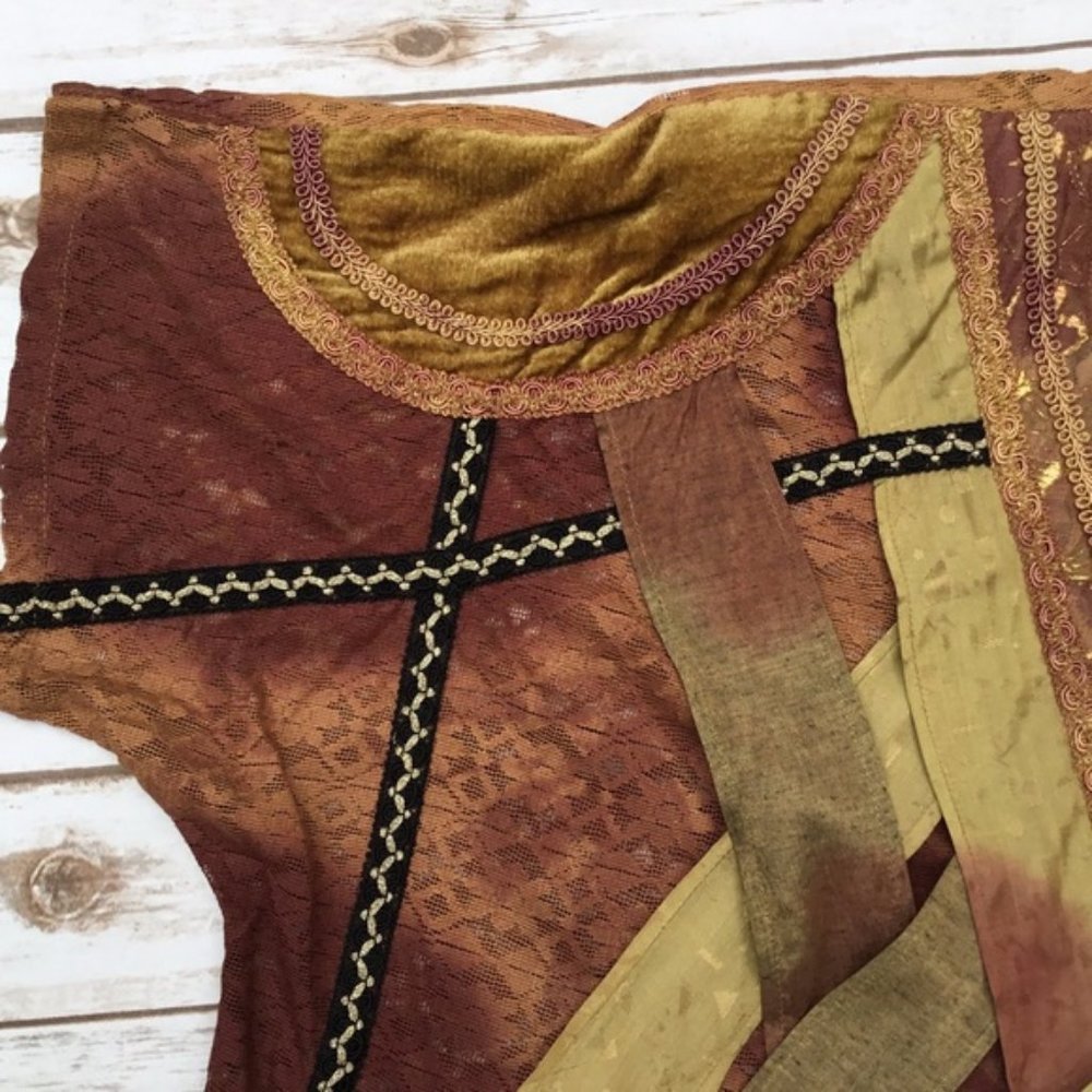 Vintage Mixed Materials Art To Wear Tunic Top - Picture 7 of 8